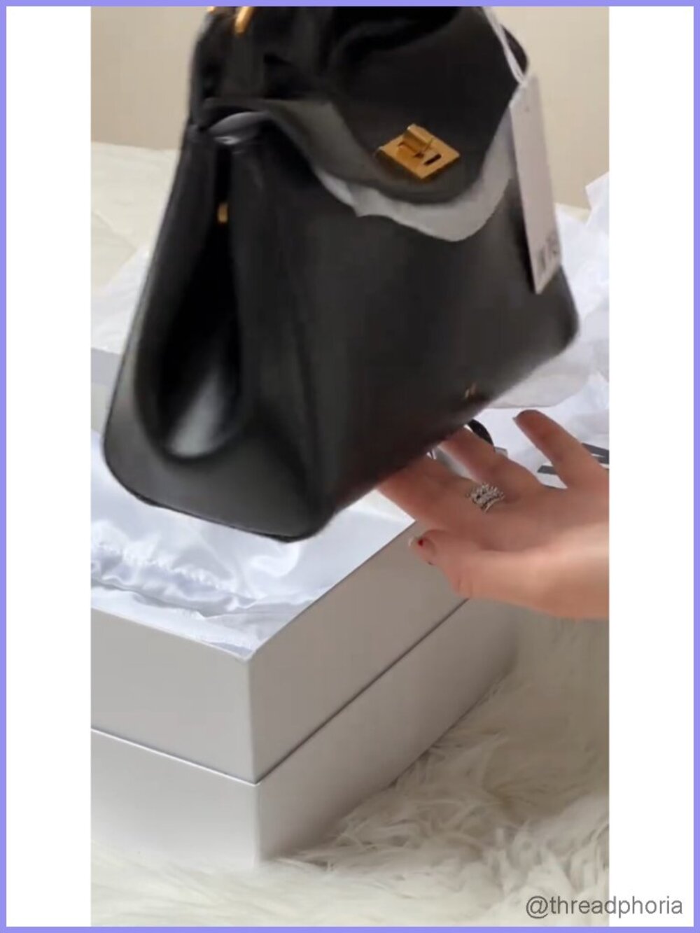 JW PEI Lucia Vegan Leather Top-Handle Handbag Gold Hardware Detachable Strap - Picture 6 of 6